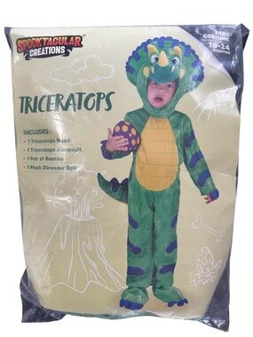 NEW Dinosaur Costume Child Size 18-24 Months Triceratops Halloween Dress Up